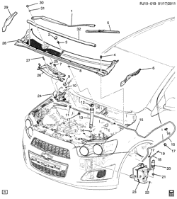 PARABRISA - LIMPADOR - ESPELHOS - PAINEL DE INSTRUMENTO - CONSOLE - PORTAS Chevrolet Aveo/Sonic - Europe 2012-2015 JG,JH,JJ48 WIPER SYSTEM/WINDSHIELD (RHD)