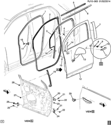 WINDSHIELD-WIPER-MIRRORS-INSTRUMENT PANEL-CONSOLE-DOORS Chevrolet Tracker/Trax - Europe 2013-2017 JG,JH76 DOOR HARDWARE/FRONT PART 1
