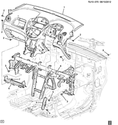 PARE-BRISE - ESSUI-GLACE - RÉTROVISEURS - TABLEAU DE BOR - CONSOLE - PORTES Chevrolet Tracker/Trax - Europe 2013-2015 JG,JH76 INSTRUMENT PANEL PART 3 STRUCTURE(RHD)