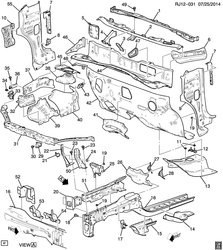 BODY MOLDINGS-SHEET METAL-REAR COMPARTMENT HARDWARE-ROOF HARDWARE Chevrolet Aveo/Sonic - Europe 2012-2015 JG,JH,JJ48 SHEET METAL/BODY PART 1 ENGINE COMPARTMENT(RHD)
