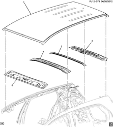 BODY MOLDINGS-SHEET METAL-REAR COMPARTMENT HARDWARE-ROOF HARDWARE Chevrolet Tracker/Trax - Europe 2013-2017 JG,JH76 SHEET METAL/ROOF (EXC SUNROOF CF5)