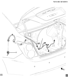 BODY WIRING-ROOF TRIM Chevrolet Aveo/Sonic - Europe 2014-2017 JG,JH,JJ69 WIRING HARNESS/REAR COMPARTMENT