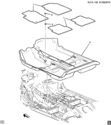REAR SEAT TRIM-CARPETS Chevrolet Aveo/Sonic - LAAM 2014-2014 JB,JC,JD69 CARPET/FLOOR (2ND DES)