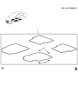 ДОПОЛНИТЕЛЬНОЕ ОБОРУДОВАНИЕ Chevrolet Aveo/Sonic - LAAM 2012-2013 J ACCESSORY PKG/PREMIUM FLOOR MATS