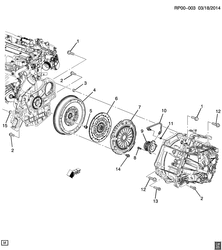 4-CYLINDER ENGINE Chevrolet Orlando - Europe 2013-2013 PQ,PR75 CLUTCH (MANUAL M60)