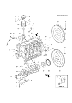 4-CYLINDER ENGINE Chevrolet Cruze Notchback - Europe 2010-2010 PP,PQ69 ENGINE ASM-1.6L L4 PART 1 CYLINDER BLOCK & INTERNAL PARTS(LXV/1.6E)