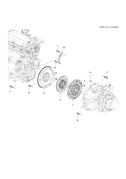 4-CYLINDER ENGINE Chevrolet Cruze Notchback - Europe 2010-2010 PP,PQ69 CLUTCH (LXV/1.6E)(MFH)