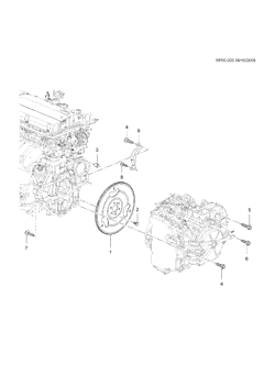 4-CYLINDER ENGINE Chevrolet Cruze Notchback - Europe 2010-2010 PP,PQ69 COVER/TRANSMISSION CONVERTER (LXV/1.6E)(MH8)