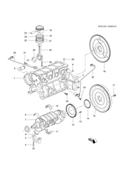 4-ЦИЛИНДРОВЫЙ ДВИГАТЕЛЬ Chevrolet Cruze Notchback - Europe 2010-2014 PP,PQ69 ENGINE ASM-1.6L L4 PART 1 CYLINDER BLOCK & INTERNAL PARTS(LXT/1.6-6)