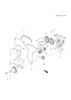 4-ЦИЛИНДРОВЫЙ ДВИГАТЕЛЬ Chevrolet Cruze Notchback - Europe 2010-2014 PP,PQ69 ENGINE ASM-1.6L L4 PART 3 TIMING BELT,GEARS & PULLEYS(LXT/1.6-6)