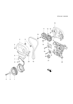 MOTOR 6 CILINDROS Chevrolet Orlando - LAAM 2011-2017 PT,PU75 ENGINE ASM-1.8L L4 PART 3 TIMING BELT,GEARS & PULLEYS (2H0/1.8-5)