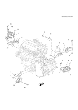 4-CYLINDER ENGINE Chevrolet Cruze Hatchback - Europe 2012-2017 PP,PQ,PR68 ENGINE & TRANSMISSION MOUNTING (2H0/1.8-5, AUTOMATIC MH9)