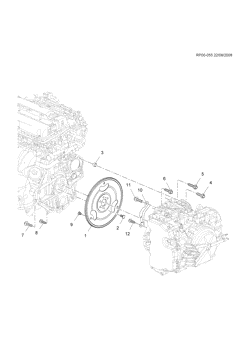 4-ЦИЛИНДРОВЫЙ ДВИГАТЕЛЬ Chevrolet Cruze Notchback - Europe 2011-2017 PP,PQ,PR69 ENGINE TO TRANSMISSION MOUNTING (2H0/1.85, AUTOMATIC MH9)