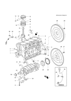 4-CYLINDER ENGINE Chevrolet Cruze Notchback - Europe 2011-2013 PP,PQ,PR69 ENGINE ASM-1.6L L4 PART 1 CYLINDER BLOCK & INTERNAL PARTS (LDE/1.6E)