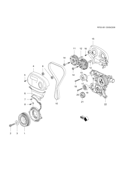 MOTOR 4 CILINDROS Chevrolet Tracker/Trax - Europe 2013-2015 JG,JH76 ENGINE ASM-1.6L L4 PART 3 TIMING BELT, GEARS AND PULLEYS(LDE/1.6E)