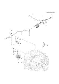 4-CYLINDER ENGINE Chevrolet Cruze Notchback - Europe 2010-2011 PP,PQ,PR69 CLUTCH CYLINDERS/HYDRAULIC (LHD, MANUAL MFV)