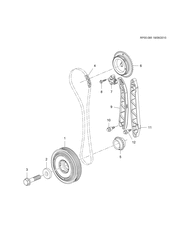6-CYLINDER ENGINE Chevrolet Captiva 2011-2017 LR,LU,LX,LZ26 ENGINE ASM-2.2L L4 PART 3 TIMING CHAIN, GEARS AND PULLEYS(LNQ/2.2-6)
