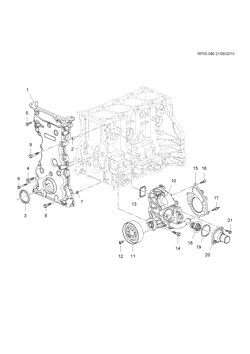 MOTOR 4 CILINDROS Chevrolet Orlando - LAAM 2011-2012 PT75 ENGINE ASM-2.0L L4 PART 4 FRONT COVER AND WATER PUMP (LNP/2.0Y)
