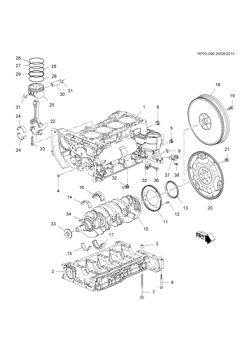 MOTOR 6 CILINDROS Chevrolet Orlando - LAAM 2012-2012 PU75 ENGINE ASM-2.4L L4 PART 1 CYLINDER BLOCK & INTERNAL PARTS (LAF/2.4J)