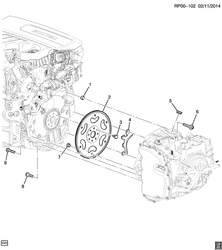 4-CYLINDER ENGINE Chevrolet Tracker/Trax - Europe 2015-2015 JH76 ENGINE TO TRANSMISSION MOUNTING (LVL/1.6C, AUTOMATIC MNP)