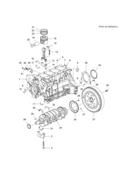 MOTEUR 4 CYLINDRES Chevrolet Cruze Notchback - Europe 2012-2014 PP,PQ,PR69 ENGINE ASM-L4 PART 1 CYLINDER BLOCK & INTERNAL PARTS (LUD/1.7L)