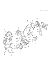 4-ЦИЛИНДРОВЫЙ ДВИГАТЕЛЬ Chevrolet Tracker/Trax - Europe 2013-2015 JG,JH76 ENGINE ASM - DIESEL PART 3 TIMING CHAIN, GEARS AND PULLEYS (LUD/1.7L)