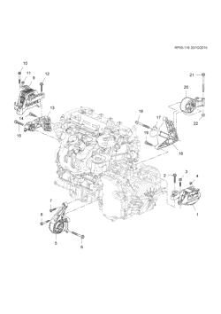 6-ЦИЛИНДРОВЫЙ ДВИГАТЕЛЬ Chevrolet Orlando - LAAM 2014-2017 PU75 ENGINE & TRANSMISSION MOUNTING (LEA/2.4K, AUTOMATIC MH8)