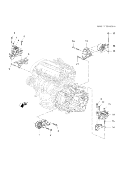 4-CYLINDER ENGINE Chevrolet Cruze Notchback - LAAM 2011-2017 PT69 ENGINE & TRANSMISSION MOUNTING (2H0/1.8-5, MANUAL MR5)