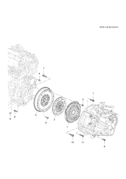 MOTEUR 4 CYLINDRES Chevrolet Cruze Notchback - LAAM 2011-2017 PT69 EMBRAYAGE (2H0/1.8-5, MANUELLE MR5)