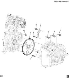 4-CYLINDER ENGINE Chevrolet Orlando - Europe 2014-2017 PP,PQ,PR75 ENGINE TO TRANSMISSION MOUNTING (LUJ/1.4-8, AUTOMATIC MH8)