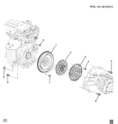 MOTEUR 4 CYLINDRES Chevrolet Cruze Notchback - Europe 2014-2014 PP,PQ69 CLUTCH (LDD/1.4F, MANUAL M26)