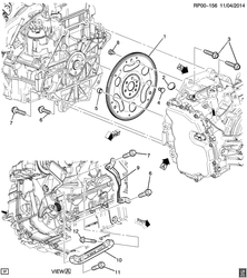 6-ЦИЛИНДРОВЫЙ ДВИГАТЕЛЬ Chevrolet Orlando - LAAM 2013-2013 PU75 ENGINE TO TRANSMISSION MOUNTING (LEA/2.4T, AUTOMATIC MH8)