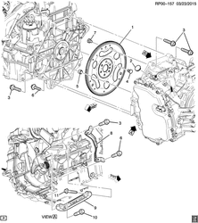 4-ЦИЛИНДРОВЫЙ ДВИГАТЕЛЬ Chevrolet Orlando - LAAM 2015-2017 PU75 ENGINE TO TRANSMISSION MOUNTING (LEA/2.4K, AUTOMATIC MH8)