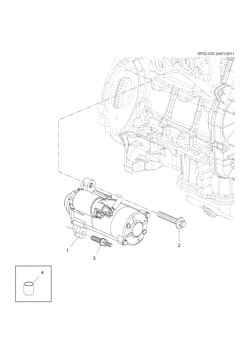 CABLEADO DE CHASIS-LUCES Chevrolet Tracker/Trax - Europe 2013-2015 JG,JH76 STARTER MOTOR MOUNTING (LUD/1.7L)