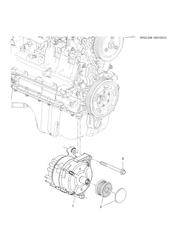 ЭЛЕКТРОПРОВОДКА ШАССИ - ЛАМПЫ Chevrolet Cruze Hatchback - Europe 2014-2017 PP,PQ,PR68 GENERATOR MOUNTING (LUJ/1.4-8)