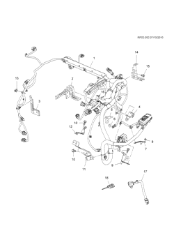 ЭЛЕКТРОПРОВОДКА ШАССИ - ЛАМПЫ Chevrolet Cruze Notchback - LAAM 2011-2017 PT69 WIRING HARNESS/ENGINE (2H0/1.85, MANUAL MR5)