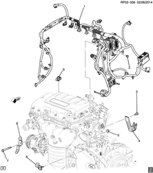 CÂBLAGE DE CHÂSSIS-LAMPES Chevrolet Cruze Notchback - Europe 2014-2014 PP,PQ69 WIRING HARNESS/ENGINE (LDD/1.4F)
