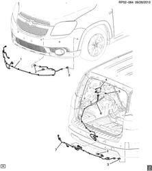 ЭЛЕКТРОПРОВОДКА ШАССИ - ЛАМПЫ Chevrolet Orlando - LAAM 2014-2015 PT,PU75 SENSOR SYSTEM/COLLISION (PARKING UDP, BLINDSPOT UDQ)