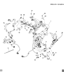 ЭЛЕКТРОПРОВОДКА ШАССИ - ЛАМПЫ Chevrolet Cruze Notchback - Europe 2014-2014 PP,PQ,PR69 WIRING HARNESS/ENGINE (LKR/1.7P)