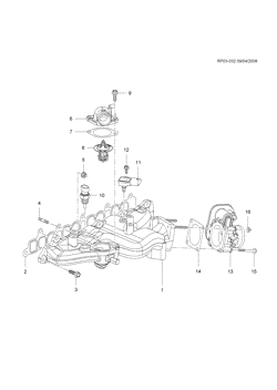 FUEL-EXHAUST-CARBURETION Chevrolet Cruze Notchback - Europe 2010-2011 PP,PQ,PR69 INTAKE MANIFOLD (LLW/2.0R)
