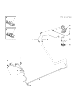 ТОПЛИВО-ВЫХЛОП-КАРБЮРАЦИЯ Chevrolet Cruze Notchback - LAAM 2010-2012 PS,PT,PU69 FUEL SUPPLY SYSTEM CENTER/REAR(LLW/2.0R)