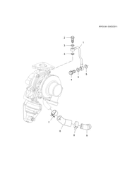 CARBURANT-ÉCHAPPEMENT-CARBURATION Chevrolet Cruze Wagon - Europe 2013-2014 PP,PQ,PR35 SYSTÈME DE LUBRIFICATION DU TURBOCOMPRESSEUR (LUD/1.7L)