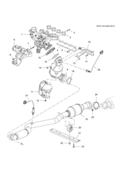 FUEL-EXHAUST-CARBURETION Chevrolet Orlando - LAAM 2014-2014 PT,PU75 EXHAUST SYSTEM FRONT (LUJ/1.4-8)(1ST DES)