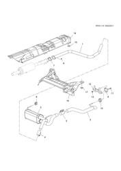FUEL-EXHAUST-CARBURETION Chevrolet Cruze Wagon - Europe 2014-2014 PP,PQ,PR35 EXHAUST SYSTEM CENTER & REAR (LUD/1.7L,LKR/1.7P)