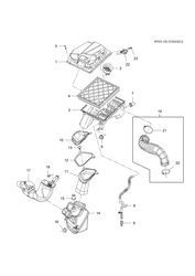 FUEL-EXHAUST-CARBURETION Chevrolet Cruze Notchback - Europe 2014-2014 PP,PQ69 AIR INTAKE SYSTEM (LDD/1.4F)