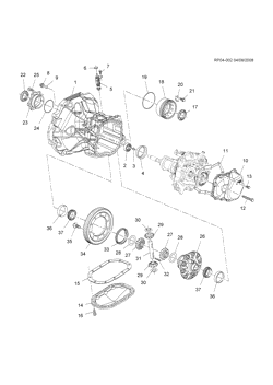 TRANSMISSÃO MANUAL 5 MARCHAS Chevrolet Cruze Hatchback - LAAM 2012-2017 PS,PT,PU68 5-SPEED MANUAL TRANSMISSION PART 2 D16 TRANSMISSION CASE AND COVERS(MFH)