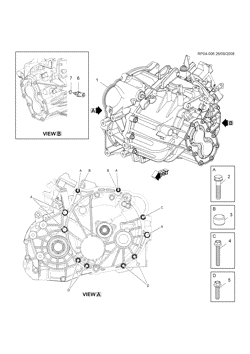 АВТОМАТИЧЕСКАЯ КОРОБКА ПЕРЕДАЧ Chevrolet Cruze Notchback - LAAM 2010-2012 PS,PT,PU69 5-SPEED MANUAL TRANSMISSION PART 1 D33 TRANSMISSION ASSEMBL(MFV)