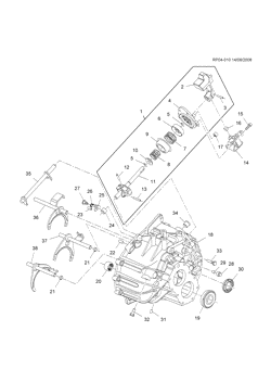 ТОРМОЗА Chevrolet Cruze Notchback - LAAM 2010-2012 PS,PT,PU69 5-SPEED MANUAL TRANSMISSION PART 5 D33 SELECTOR SHAFT AND FORK(MFV)