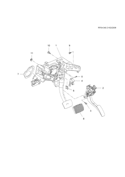 TRANSMISSÃO MANUAL 5 MARCHAS Chevrolet Cruze Hatchback - LAAM 2012-2017 PS,PT,PU68 BRAKE PEDAL & MASTER CYLINDER MOUNTING (RHD, AUTOMATIC MH7,MH8,MH9)