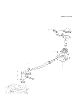 АВТОМАТИЧЕСКАЯ КОРОБКА ПЕРЕДАЧ Chevrolet Cruze Notchback - LAAM 2010-2012 PS,PT,PU69 MANUAL TRANSMISSION SHIFT CONTROL D33(MFV)